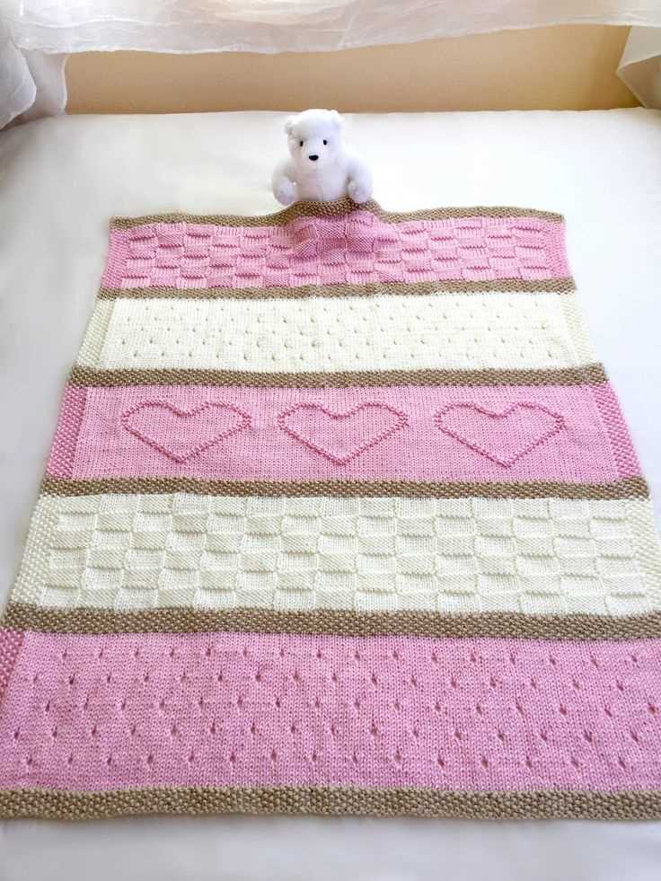 Heart baby blanket knitting pattern