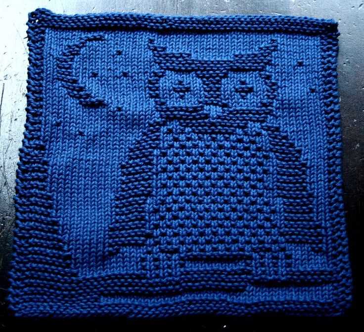 Owl dishcloth knitting pattern