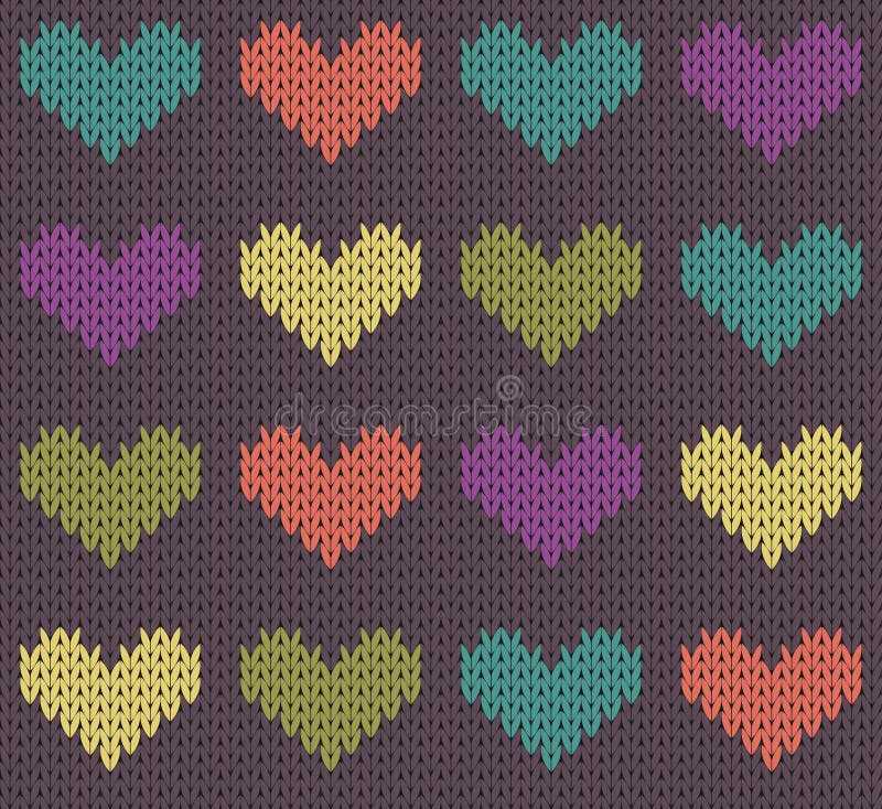 Knit hearts pattern