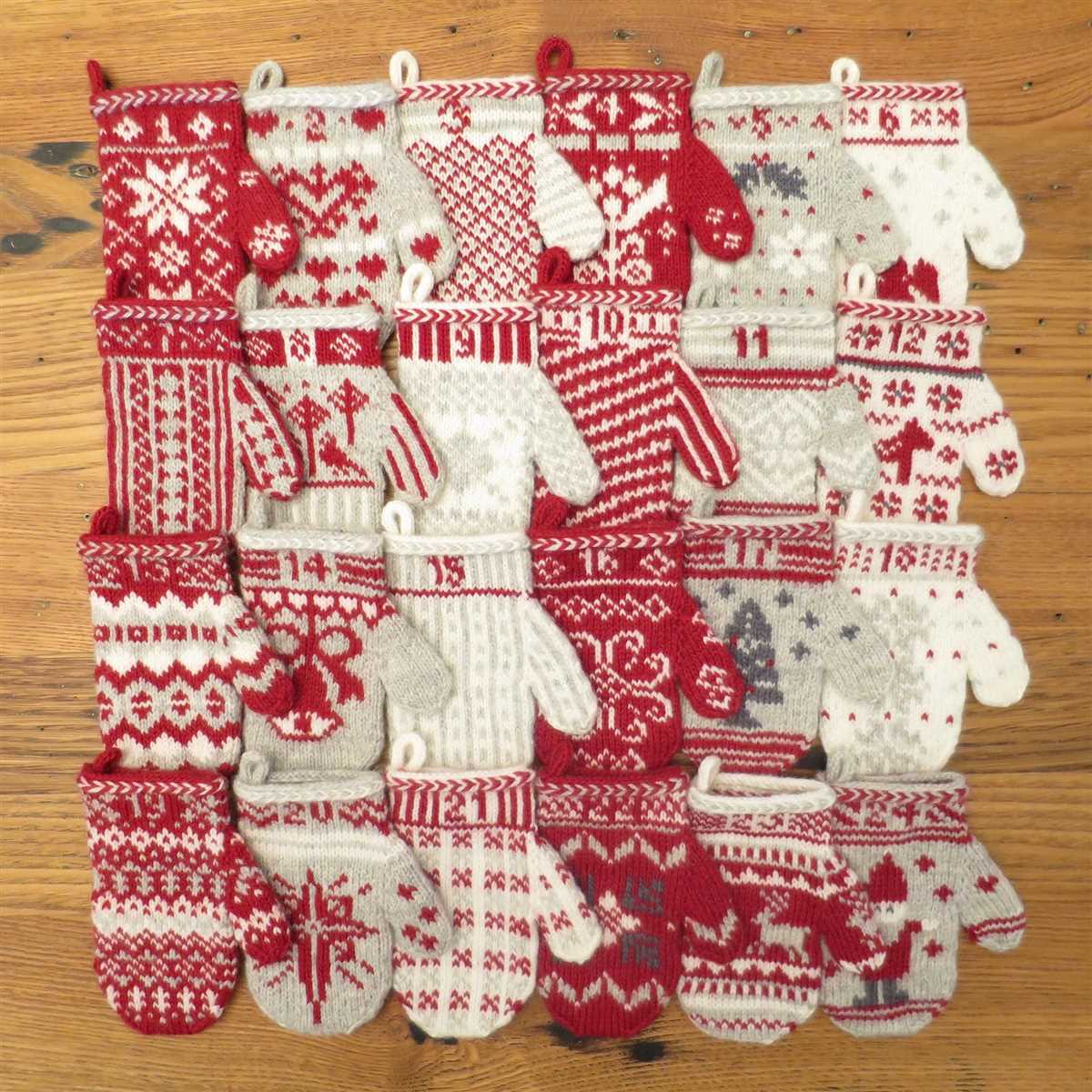 Knitted advent calendar pattern