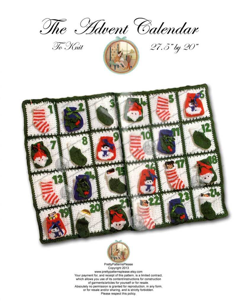 Knitted advent calendar pattern