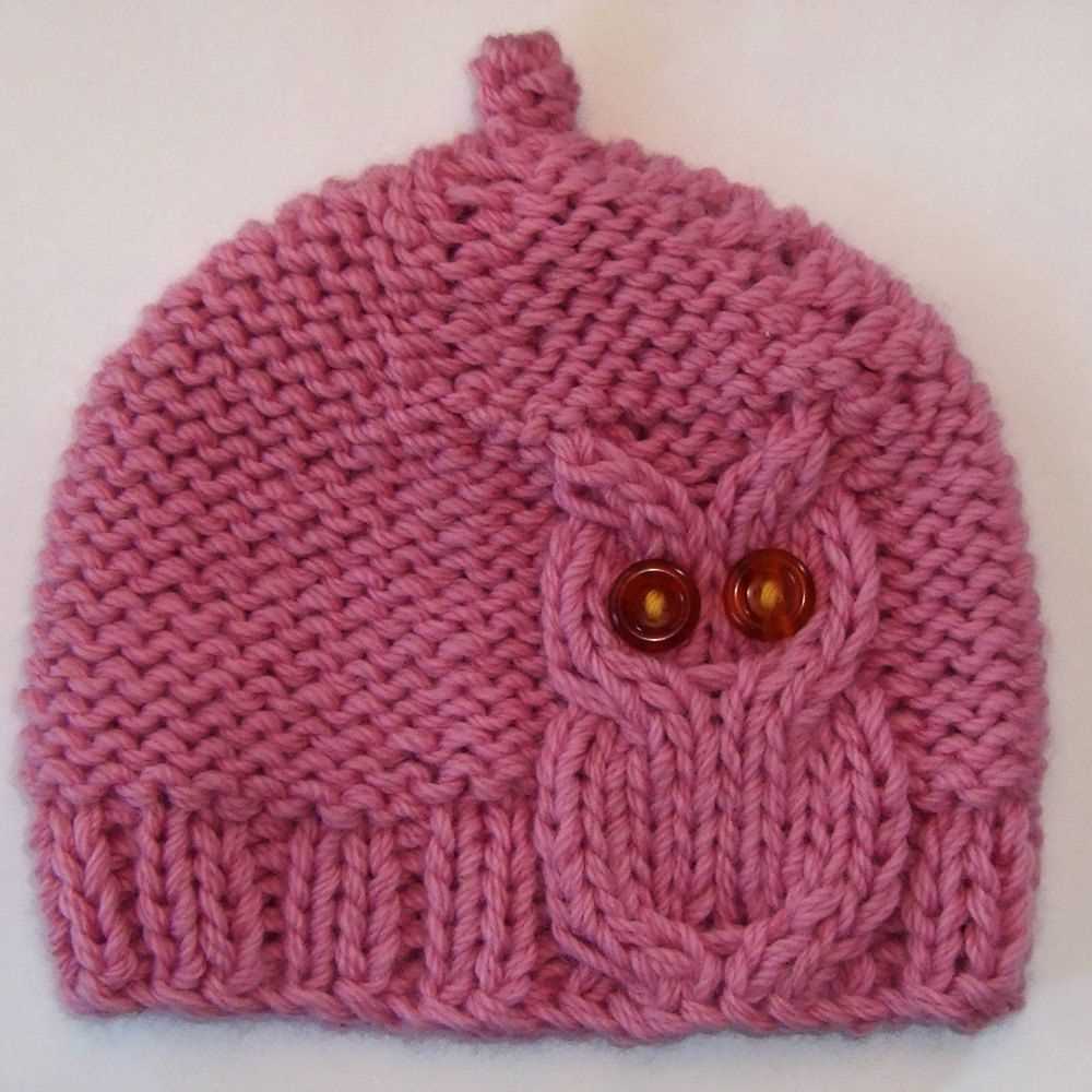 Knitted owl hat pattern