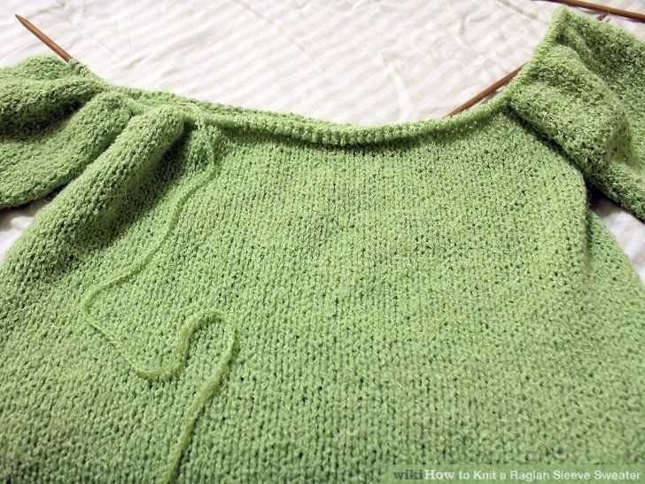 Knitted raglan sleeve pattern