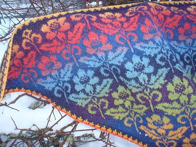 Fair isle shawl knitting pattern