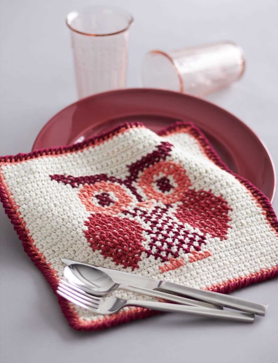 Owl dishcloth knitting pattern