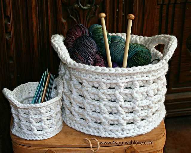 Knitted basket free pattern