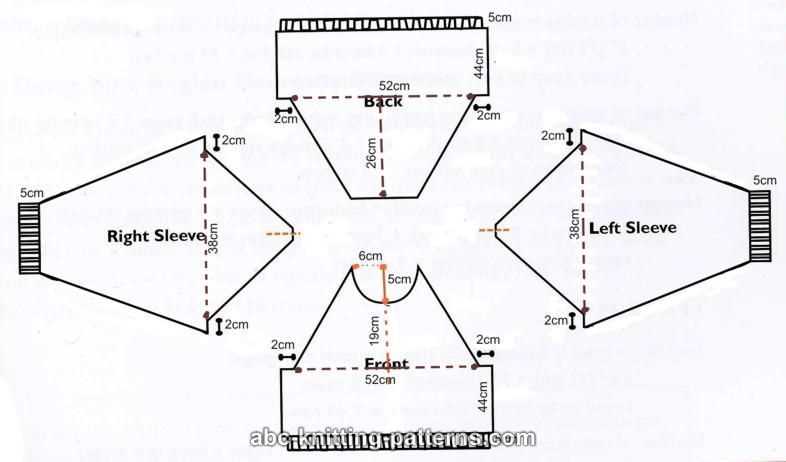 Knitted raglan sleeve pattern