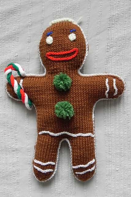 Knit gingerbread man pattern