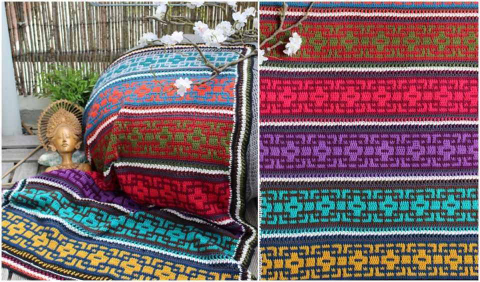 Mosaic blanket knitting pattern