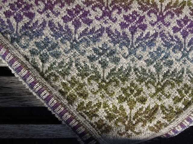 Fair isle shawl knitting pattern