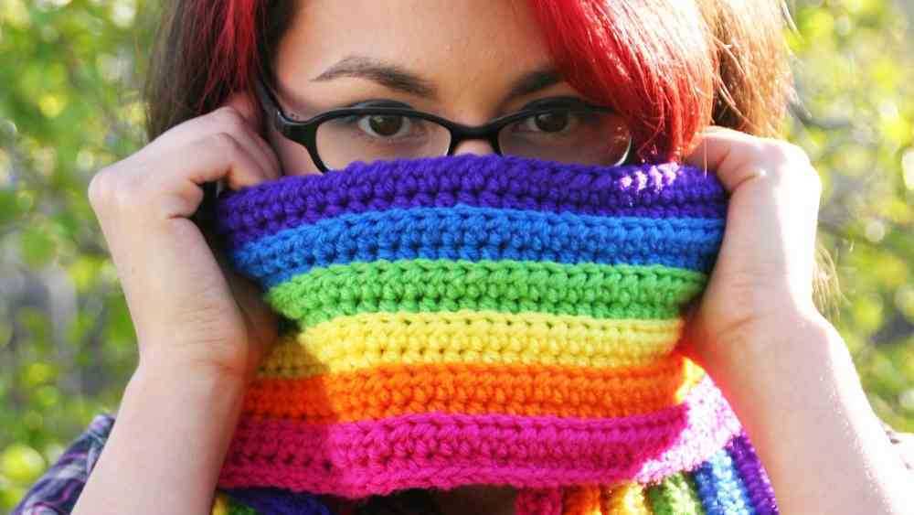 Rainbow scarf knitting pattern free