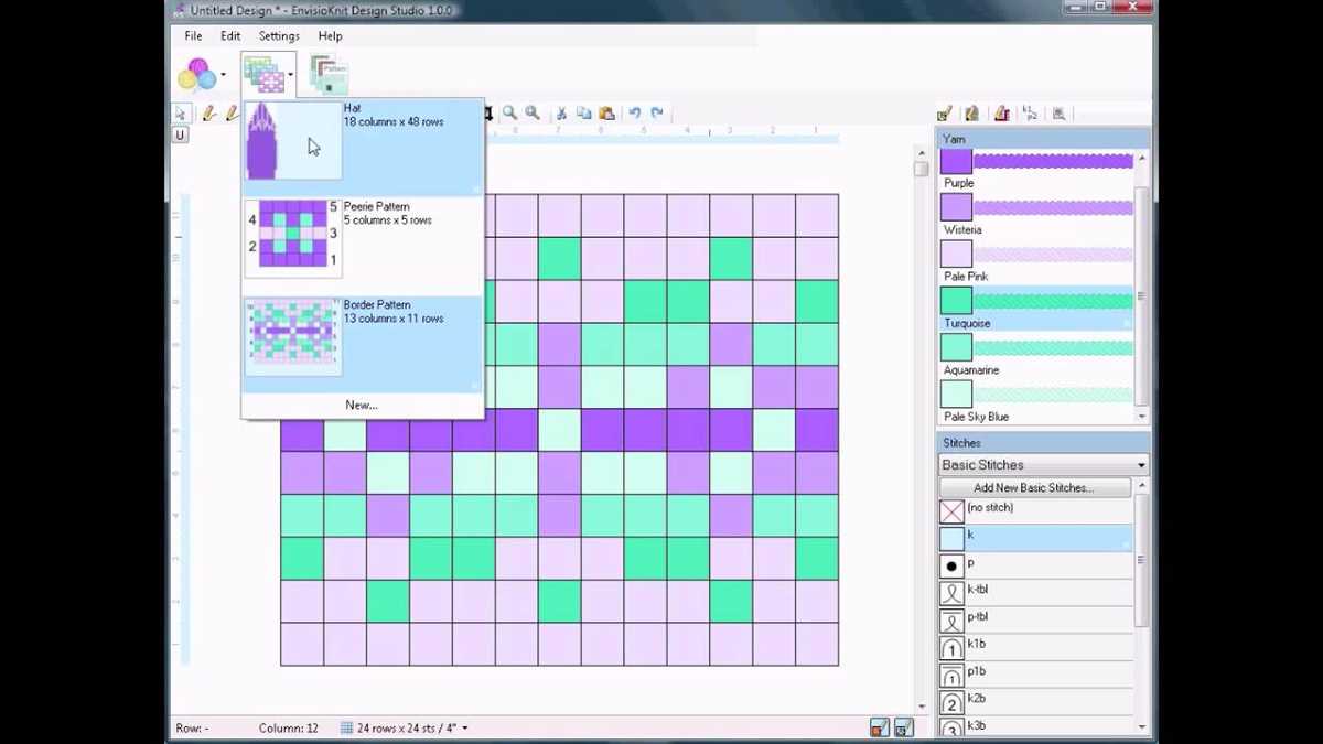 Knitting pattern maker app