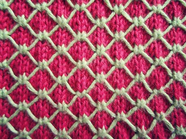 Diamond brocade knit dishcloth pattern