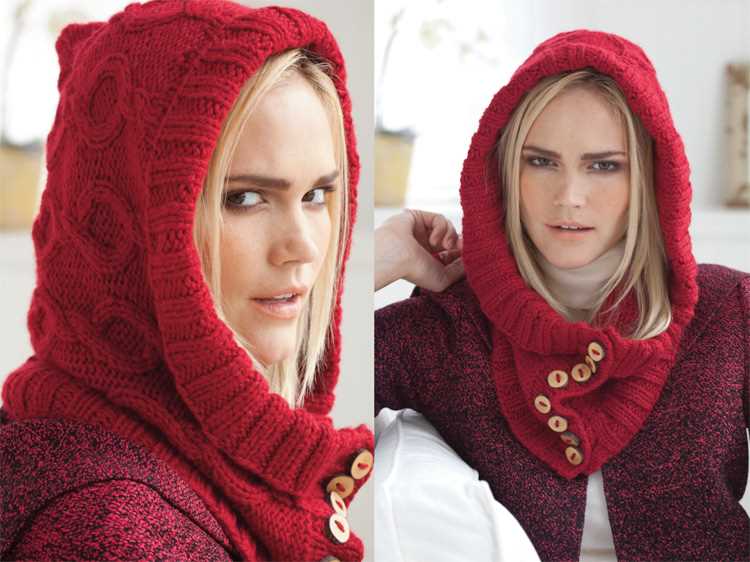 Cowl neck hoodie knitting pattern