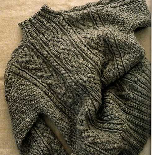 Aran cable knit sweater pattern