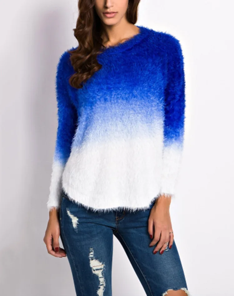 Shimmer Open-Knit Ombre Sweater