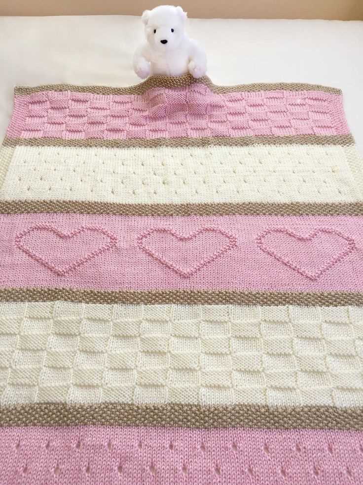 Heart baby blanket knitting pattern
