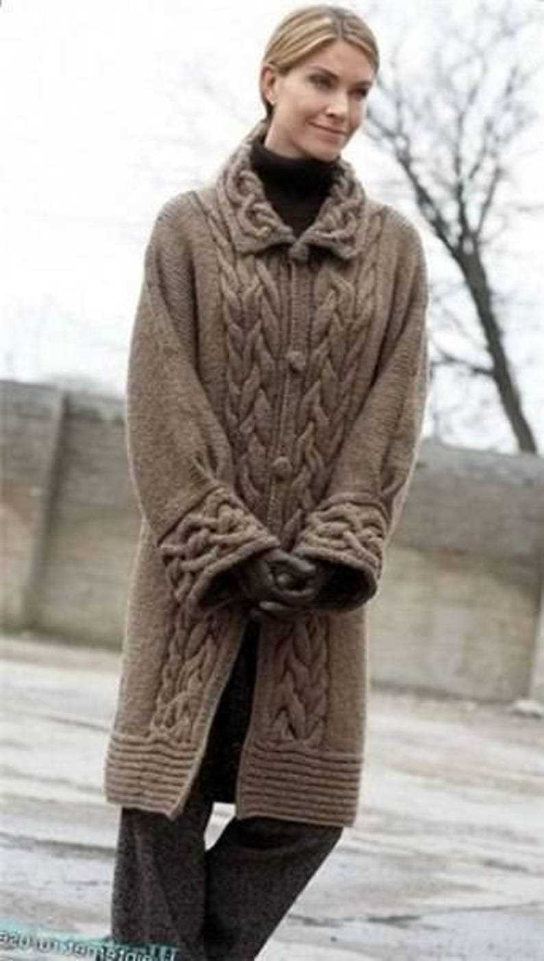 Knit long sleeve coat