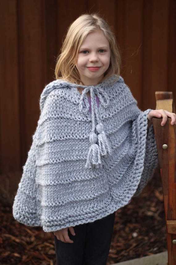 Childrens poncho knitting pattern