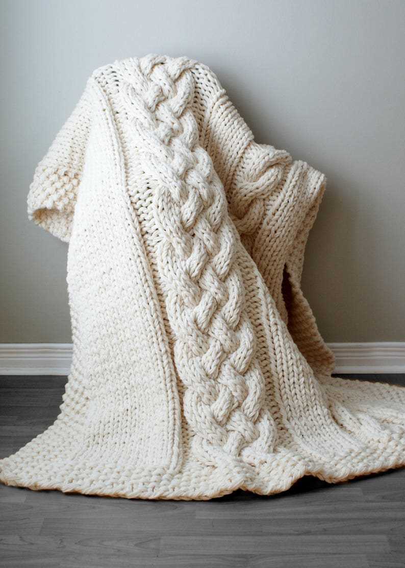 Cable blanket knitting pattern