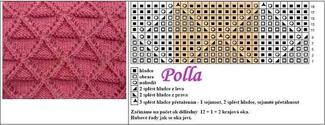 Diamond shape knitting pattern
