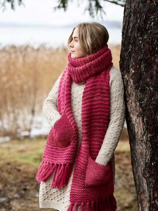 Free knitting pattern shawl with pockets