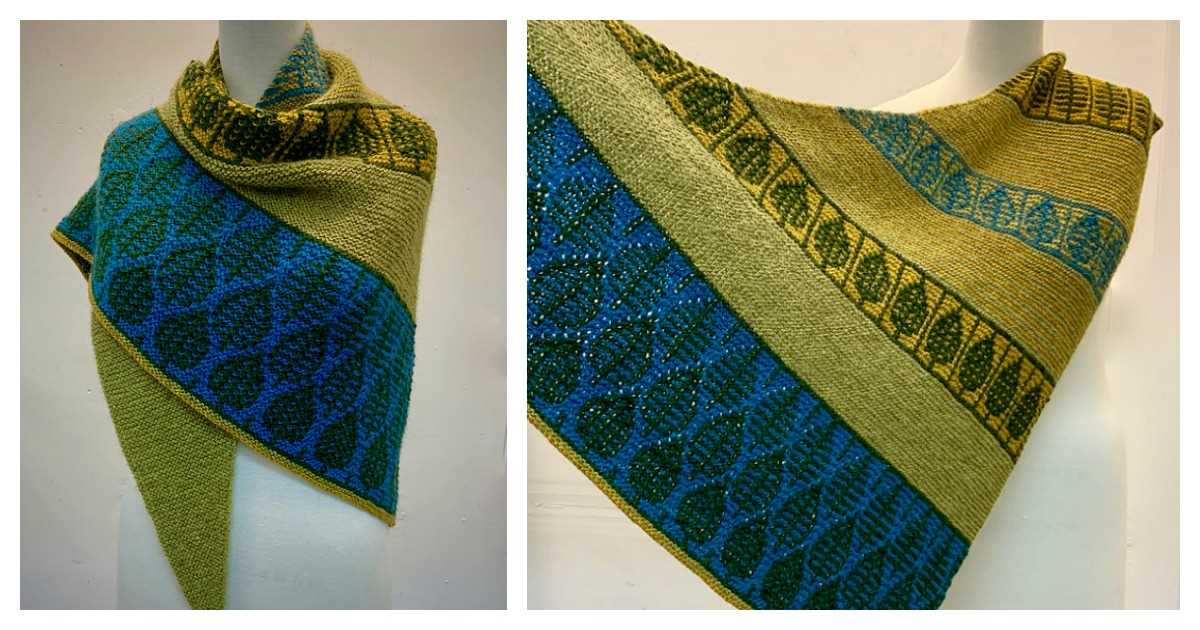 Fair isle shawl knitting pattern