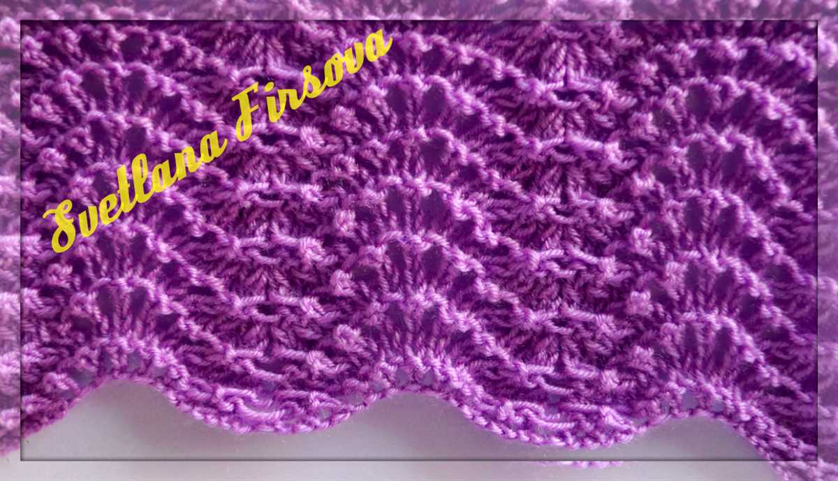 Feather and fan pattern in knitting
