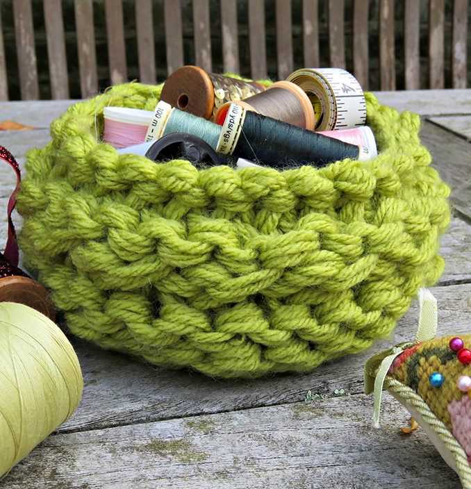 Knitted basket free pattern