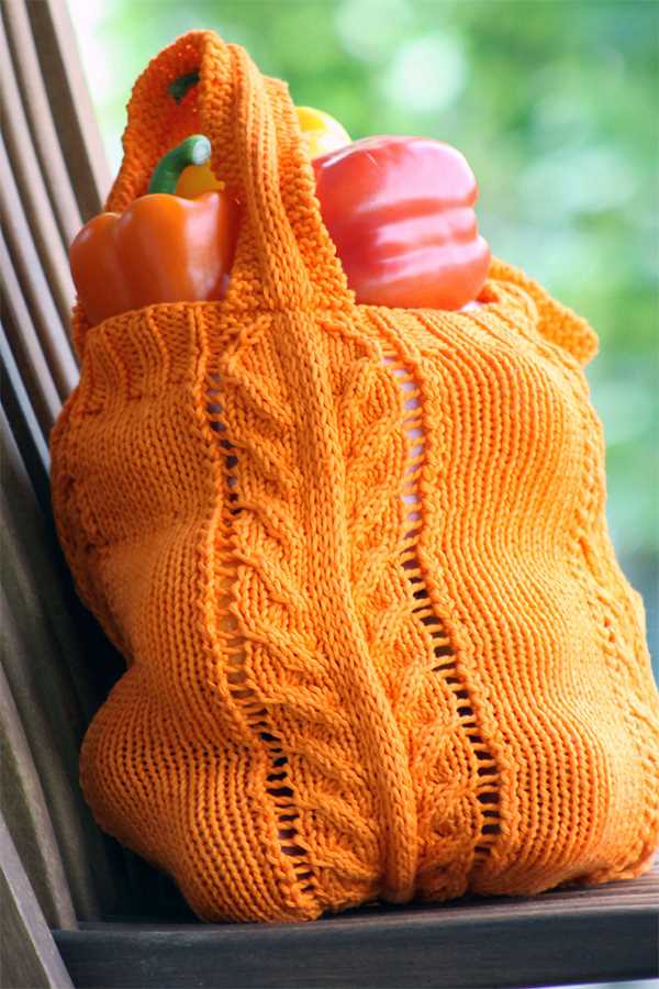 Easy knitted market bag pattern