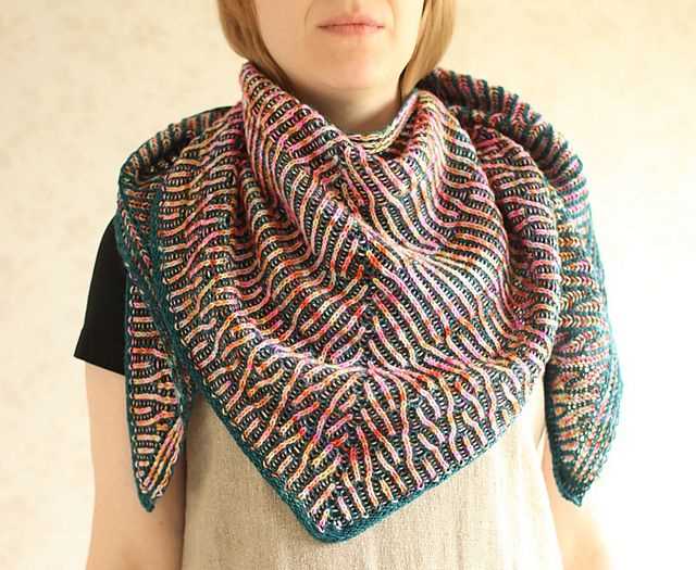Brioche shawl knitting pattern