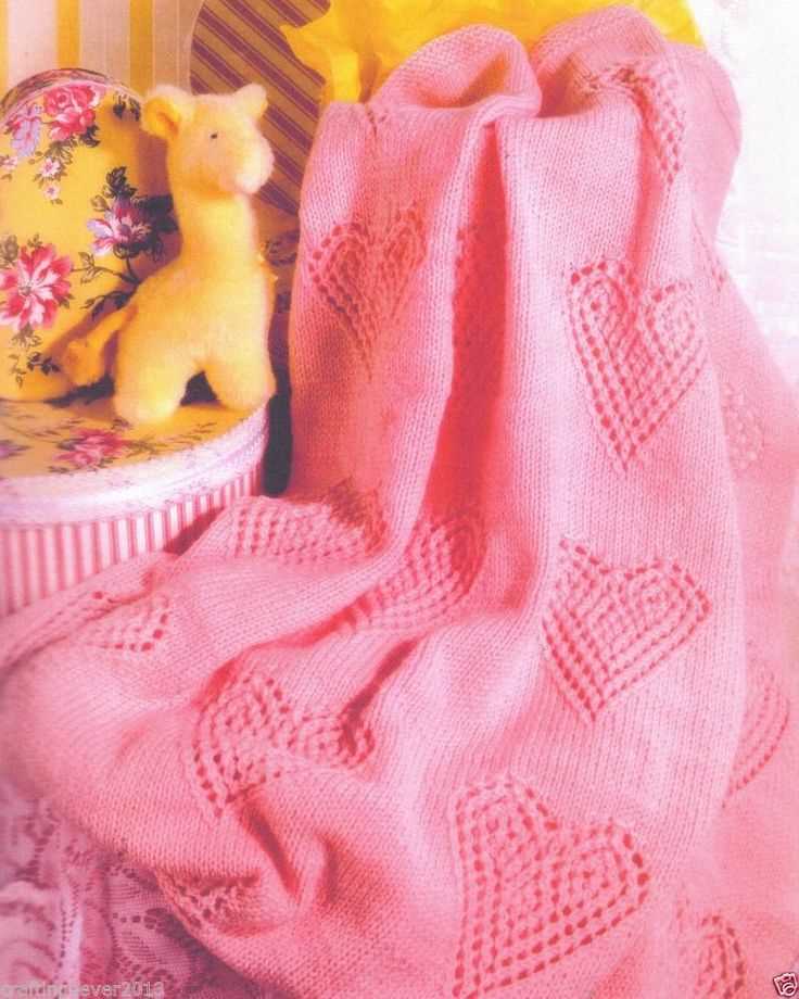 Heart baby blanket knitting pattern