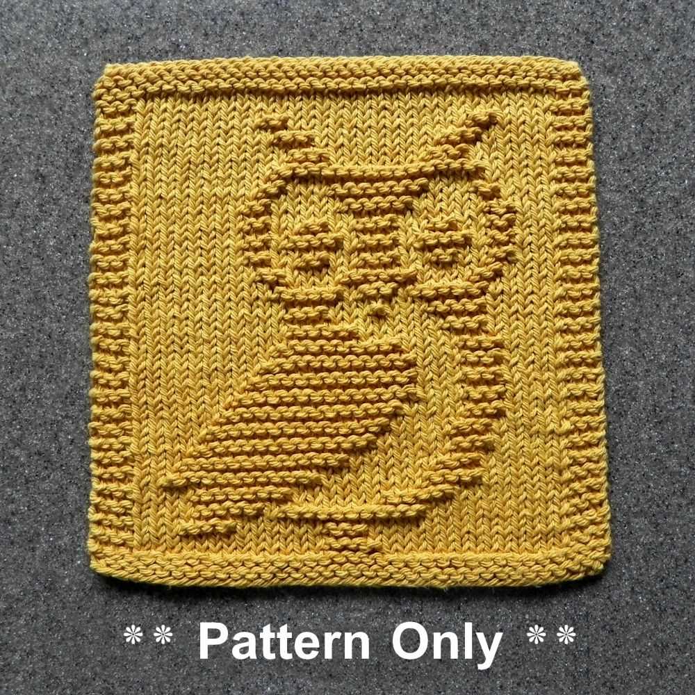 Owl dishcloth knitting pattern