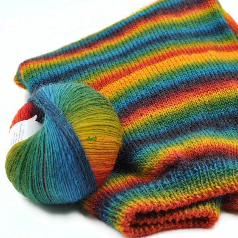 Rainbow scarf knitting pattern free