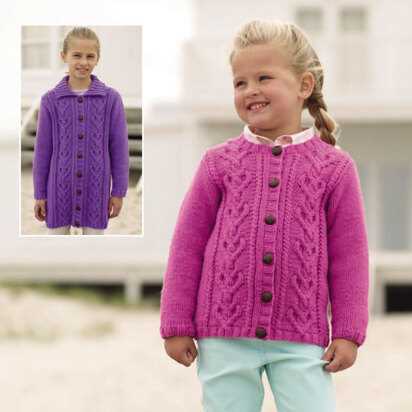 Childrens aran cardigan knitting patterns free
