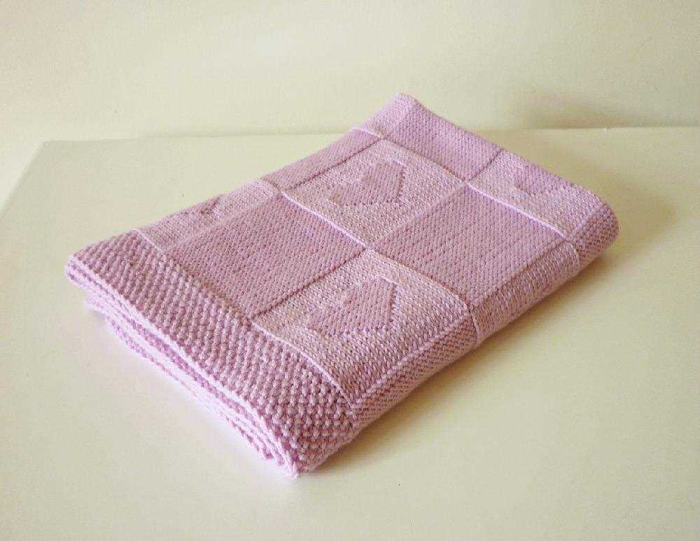 Heart baby blanket knitting pattern